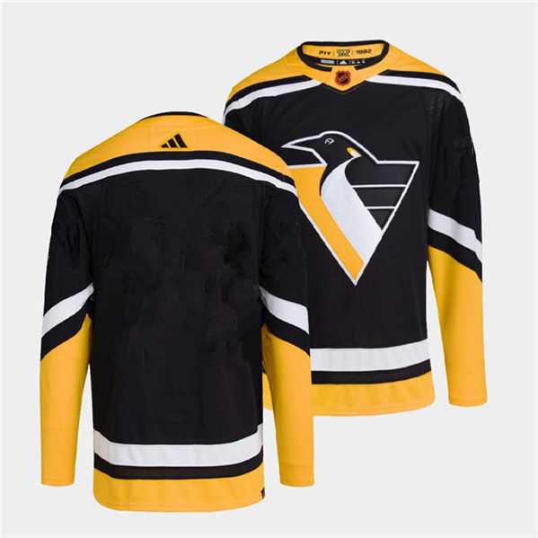 Mens Pittsburgh Penguins Blank Black 2022 Reverse Retro Stitched Jersey->pittsburgh penguins->NHL Jersey